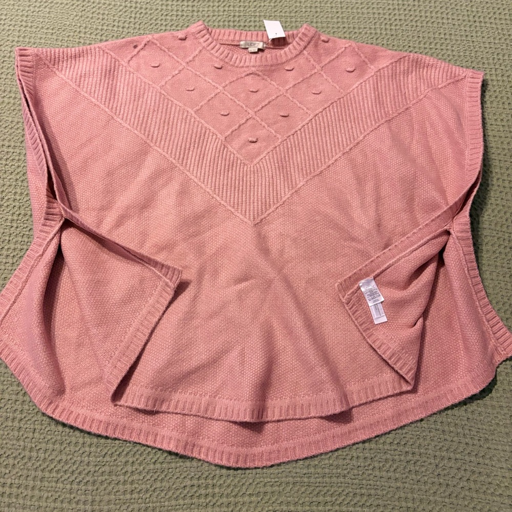 NWT LOFT Pink Knit Sweater Poncho